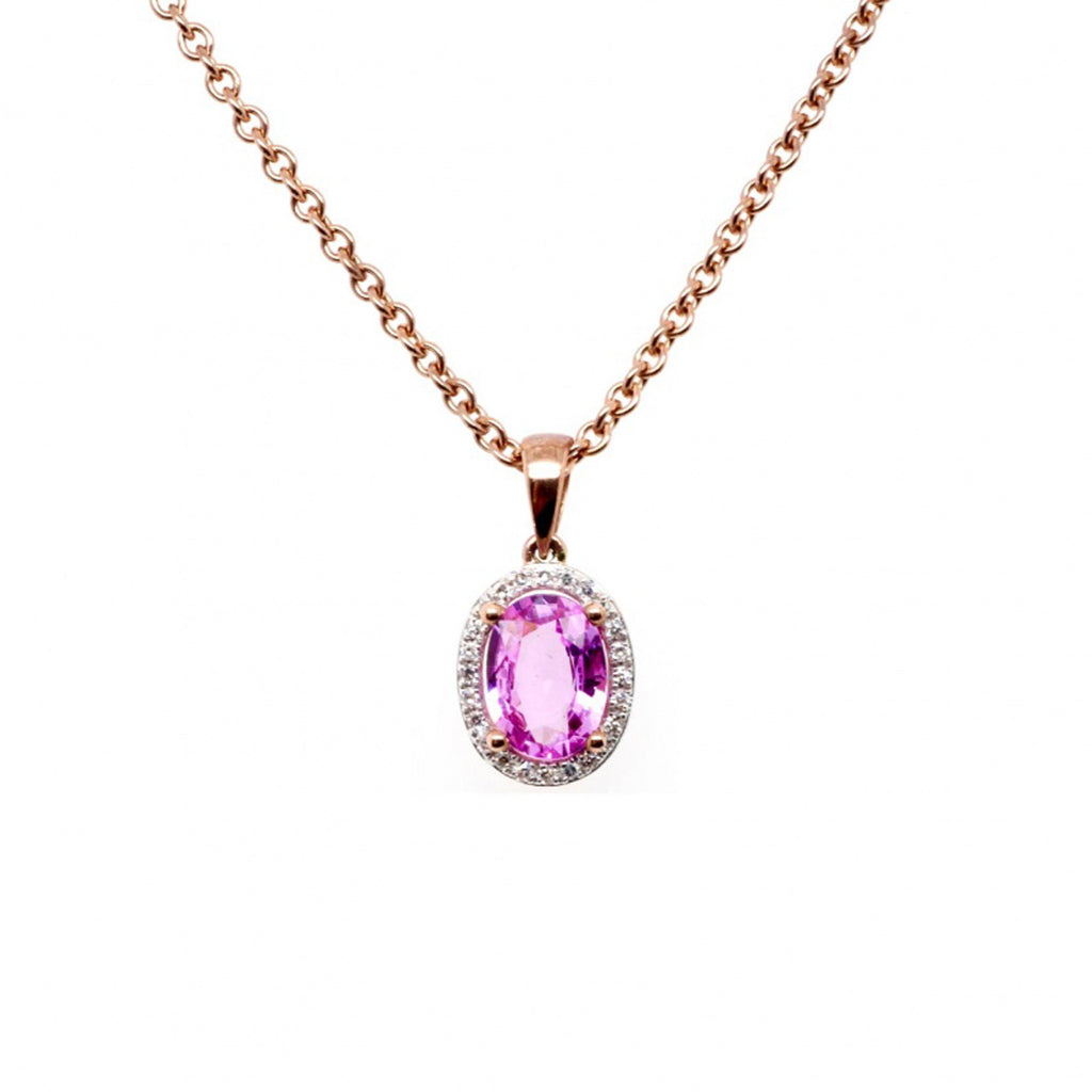 Pink Sapphire and Diamond Pendant - Hancocks Jewellers