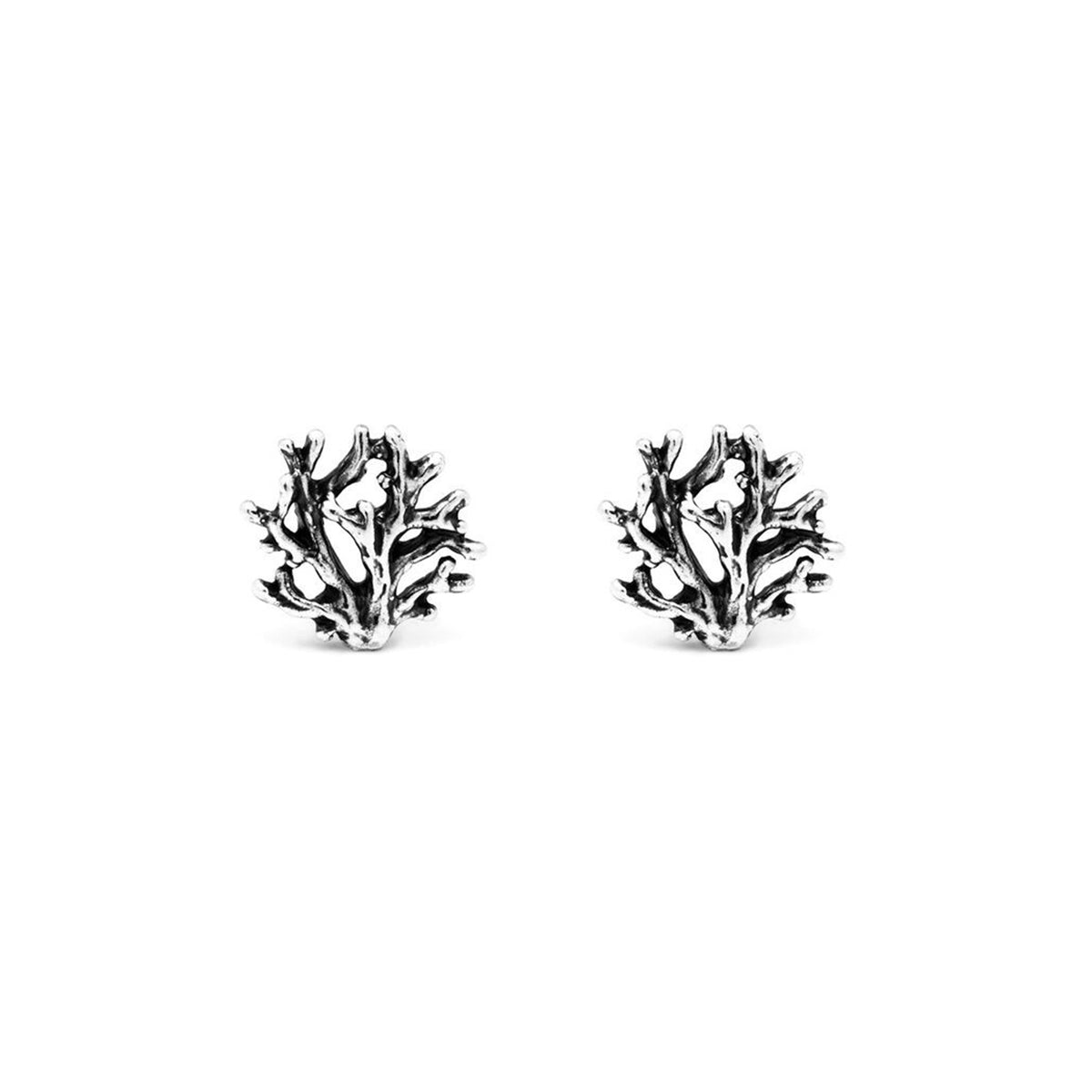 Giovanni Raspini Small Silver Coral Earrings