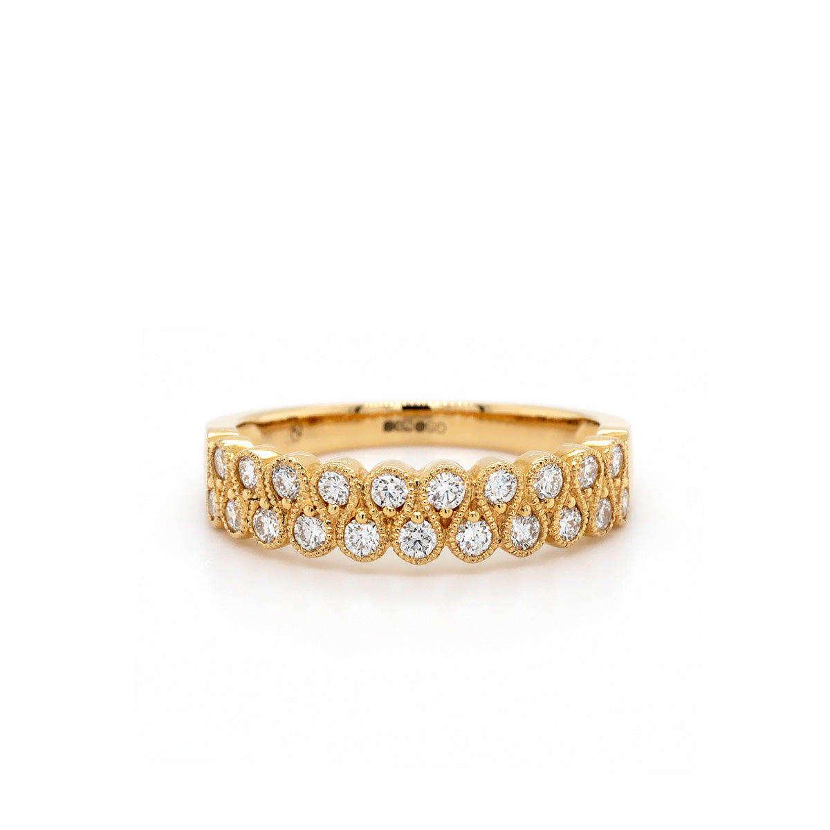 9ct Yellow Gold Diamond Wave Ring