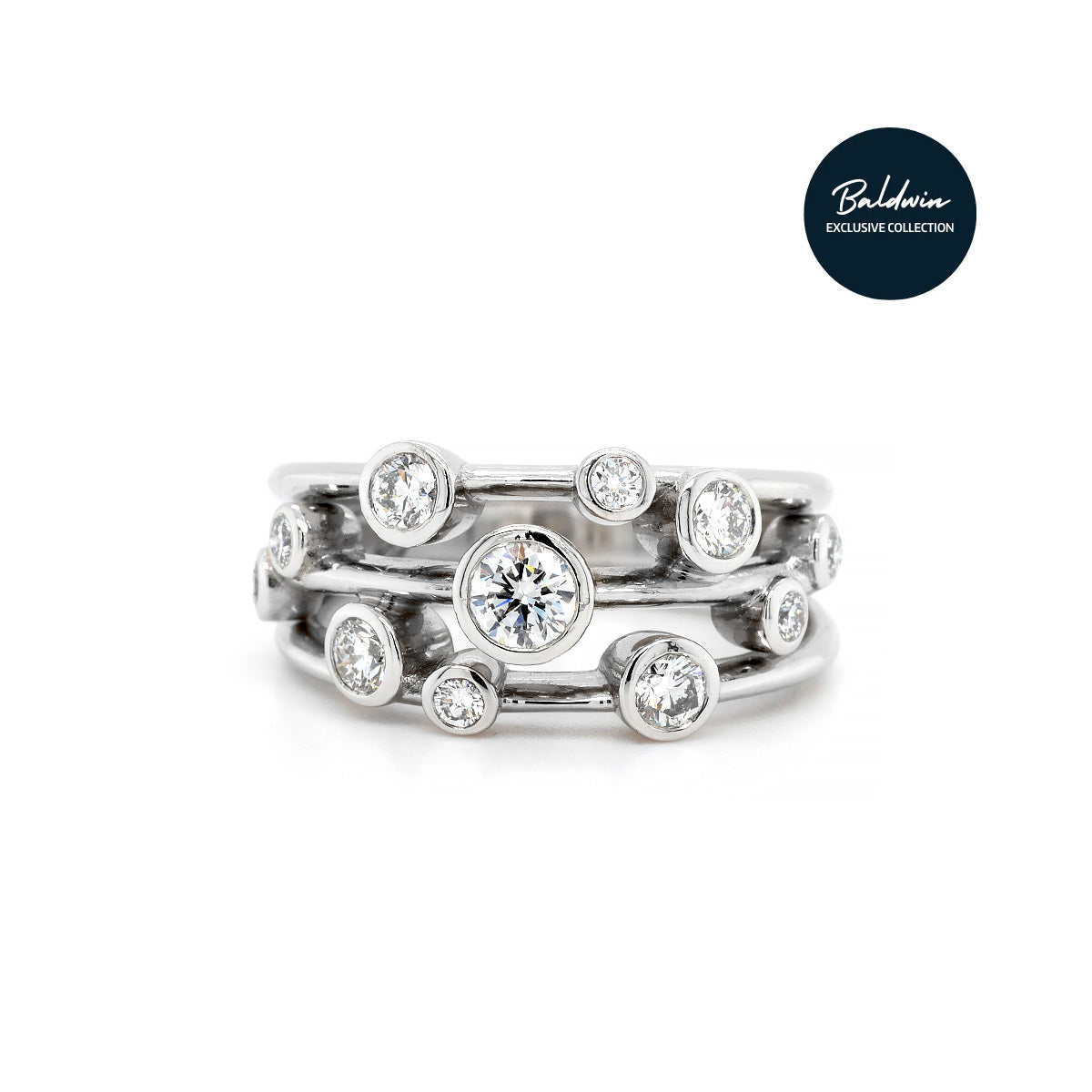 Baldwin Original Platinum Cascade Diamond Ring