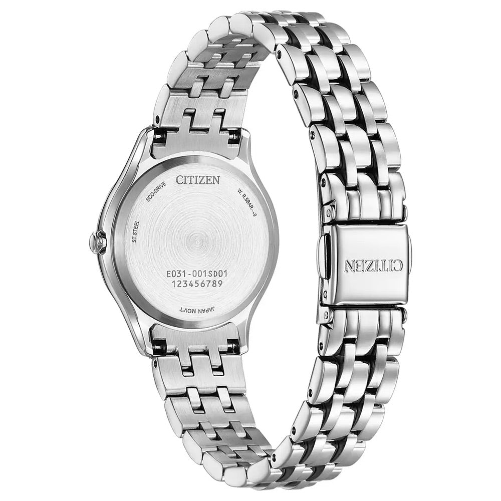 Citizen EM1010-51D Ladies Eco-Drive Stainless Steel Mother of Pearl Watch 26mm