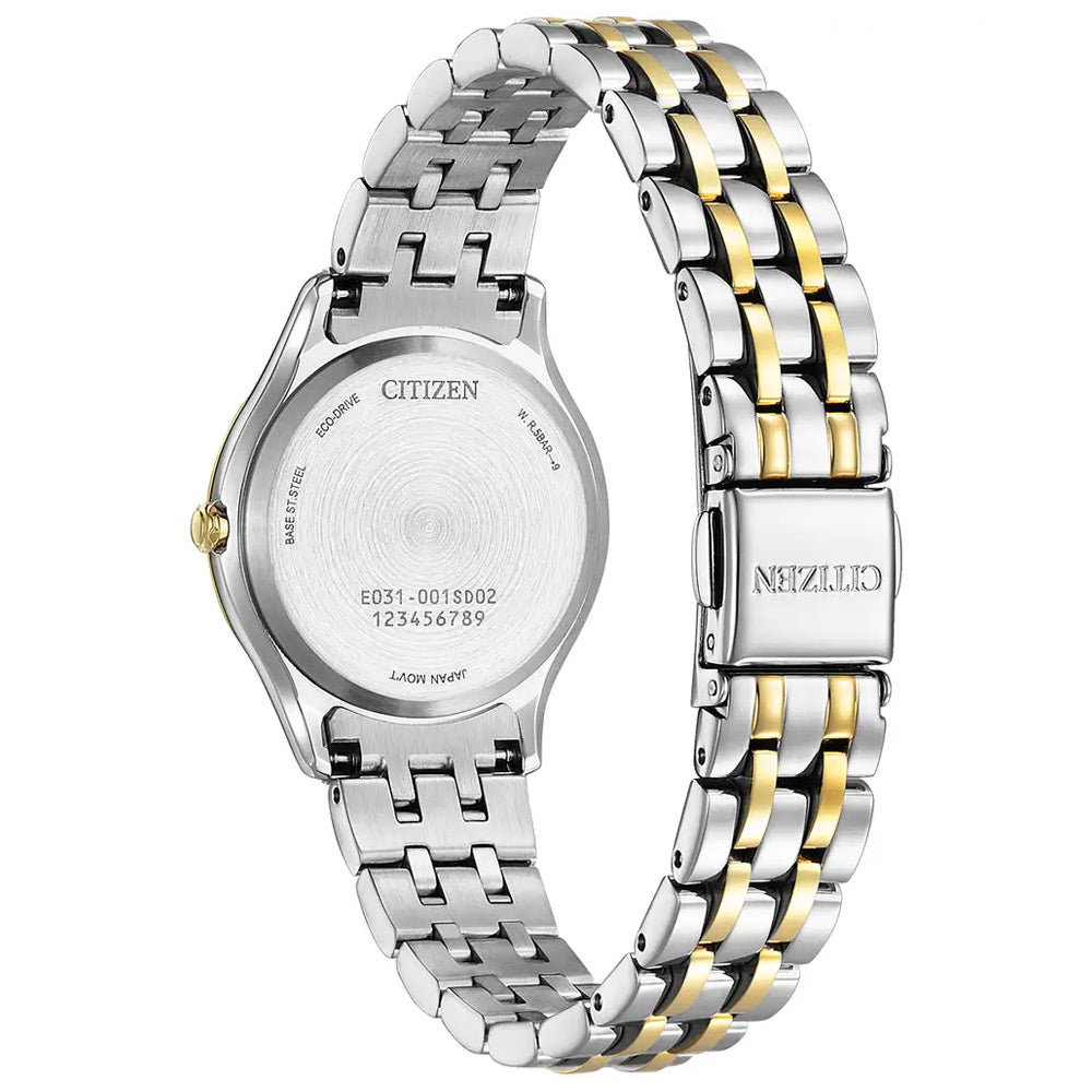 Citizen EM1014-50A Ladies Eco-Drive Diamond Set Dial Stainless Steel Watch 26mm