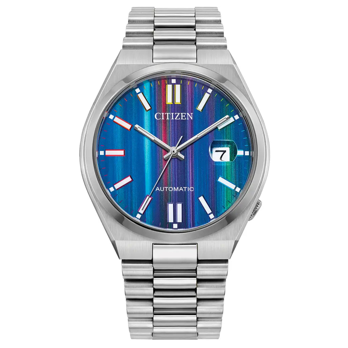 Citizen NJ0151-53W Gents 'Tsuyosa' Eco-Drive Blue Stripe Stainless Steel Watch