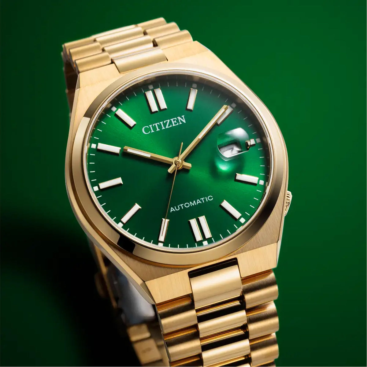 Citizen NJ0152-51X Gents 'Tsuyosa' Green Dial Gold Plated Stainless Watch 40mm