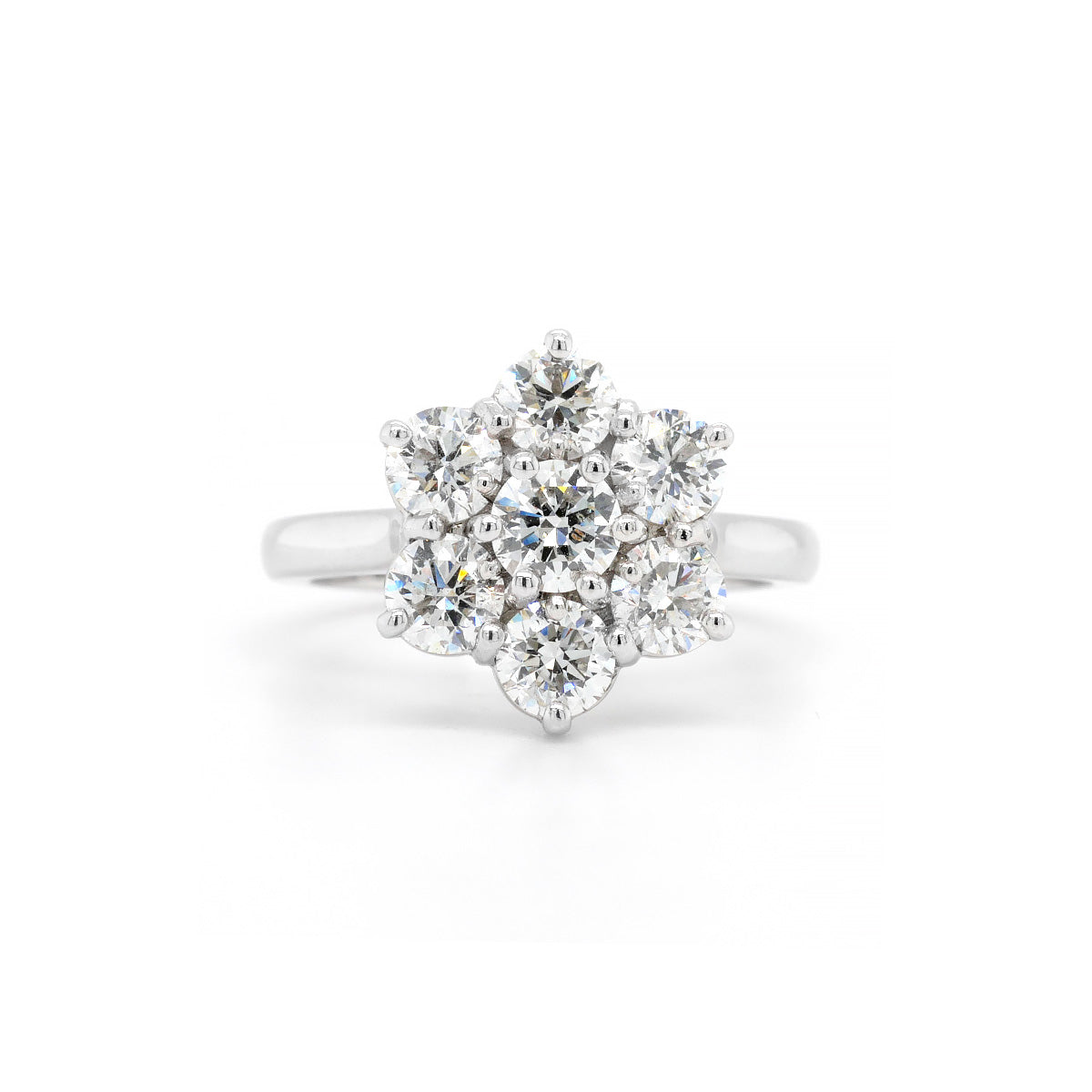 Platinum Daisy Diamond Cluster Ring