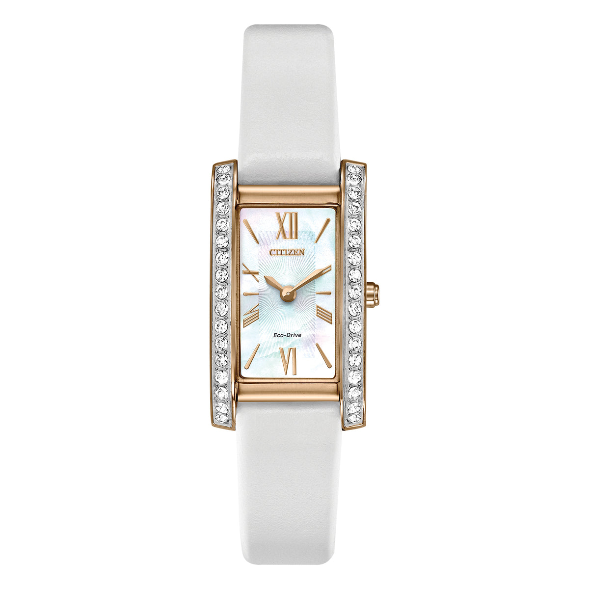 Citizen EX1473-02D Ladies Eco-Drive Mother of Pearl Crystal Watch 32mm