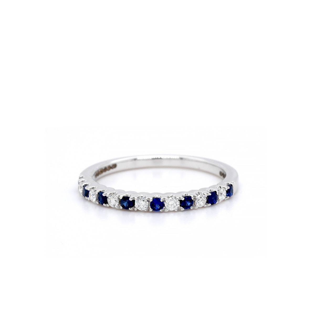 18ct White Gold Sapphire Diamond Eternity Ring