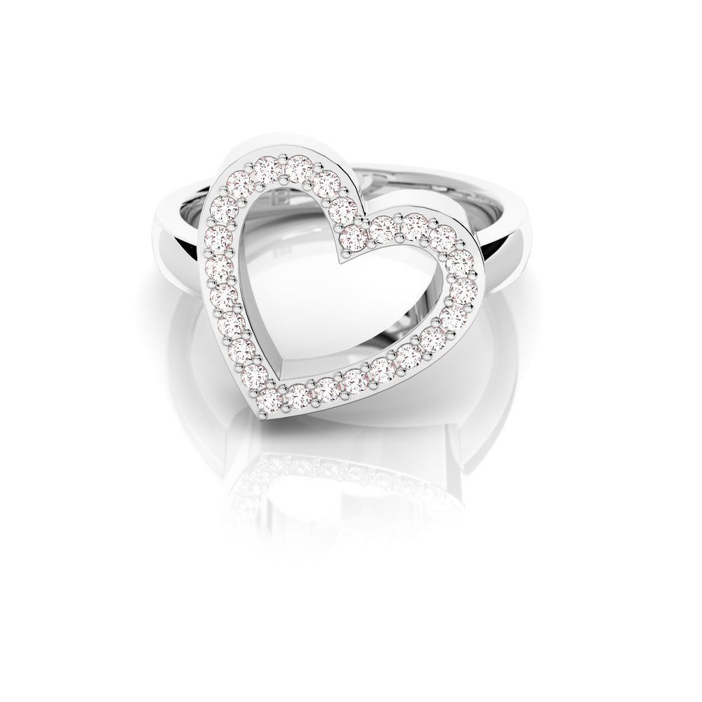 Pave Heart Dress Ring