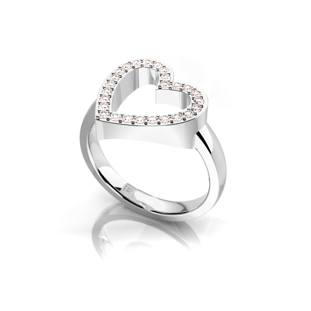 Pave Heart Dress Ring