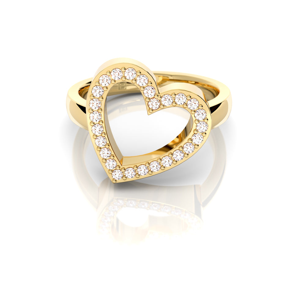 Pave Heart Dress Ring