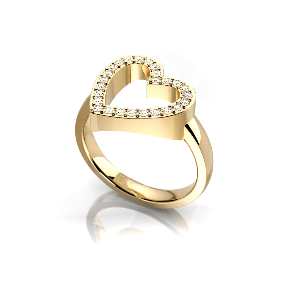 Pave Heart Dress Ring