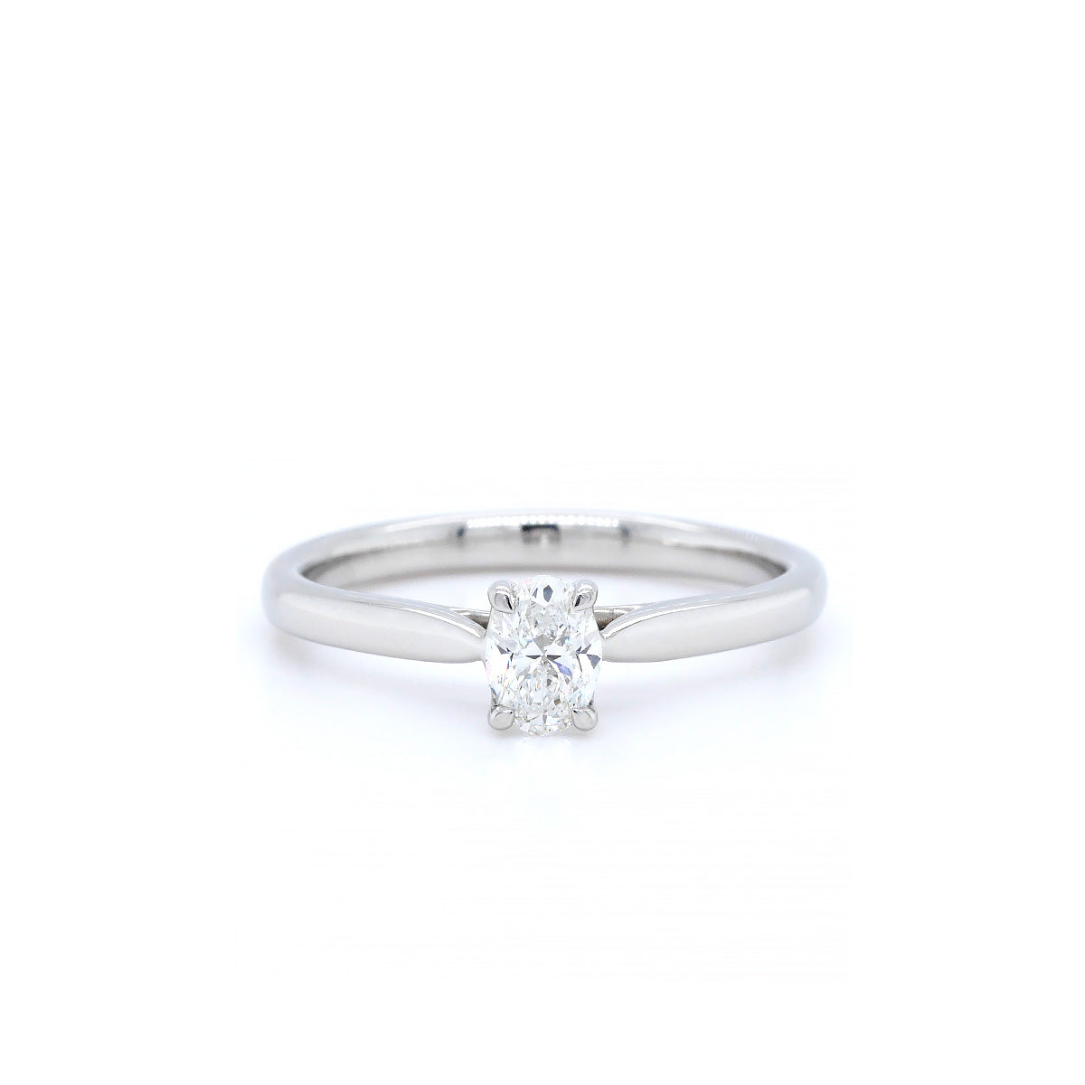 Platinum Single Stone Oval Cut Diamond Ring